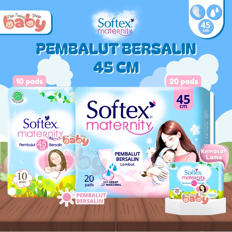 SOFTEX MATERNITY - Pembalut Bersalin 45cm 10 Pads / 20 Pads | Pembalut Panjang, Nyaman & Anti Bocor