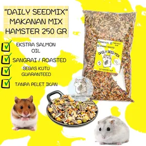 Makanan Hamster Mix Kemasan Hemat SMALL SIZE, Ekstra Fish Oil | BEBAS KUTU by HGS
