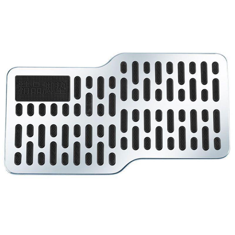 Product Introduction of Universal Car Floor Mat Stainless Steel Car Wear-resistant Pedal Thickened Pedal Board Main Cab Metal Repair Protective Foot Mat 34