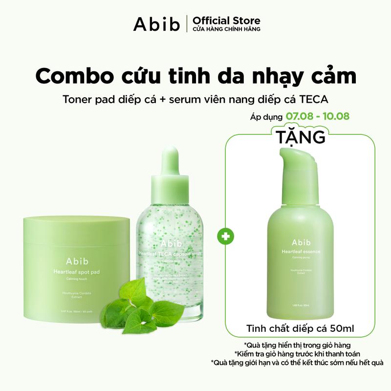 Bộ 2 sản phẩm Abib toner pad diếp cá và serum viên nang diếp cá TECA