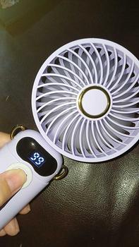 Product Review of GOOJODOQ Kipas Angin Mini 1200 mAh 5-Speed Wind Kipas Genggam Portabel Karakter LED Display Portable Handheld Fan Aromaterapi kipas mini Ponsel from ** 2