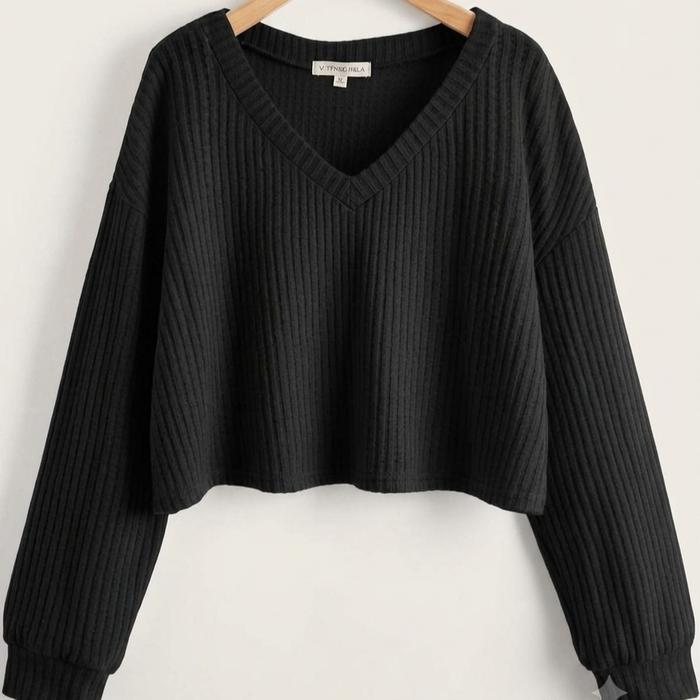 Gambar CUCI GUDANG HARGA LELANG Atasan Blouse Wanita Premium Quality - RUME CROP HITAM dari Arlene Factory Kab. Bandung 5 Tokopedia