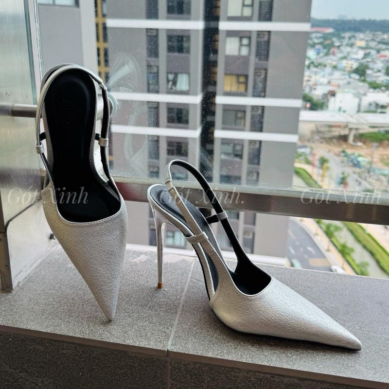  GÓT XINh- Giày cao gót Min bít mũi đế đỏ gót nhọn cao 7 9 10 11 12 phân  V  dép sandal 