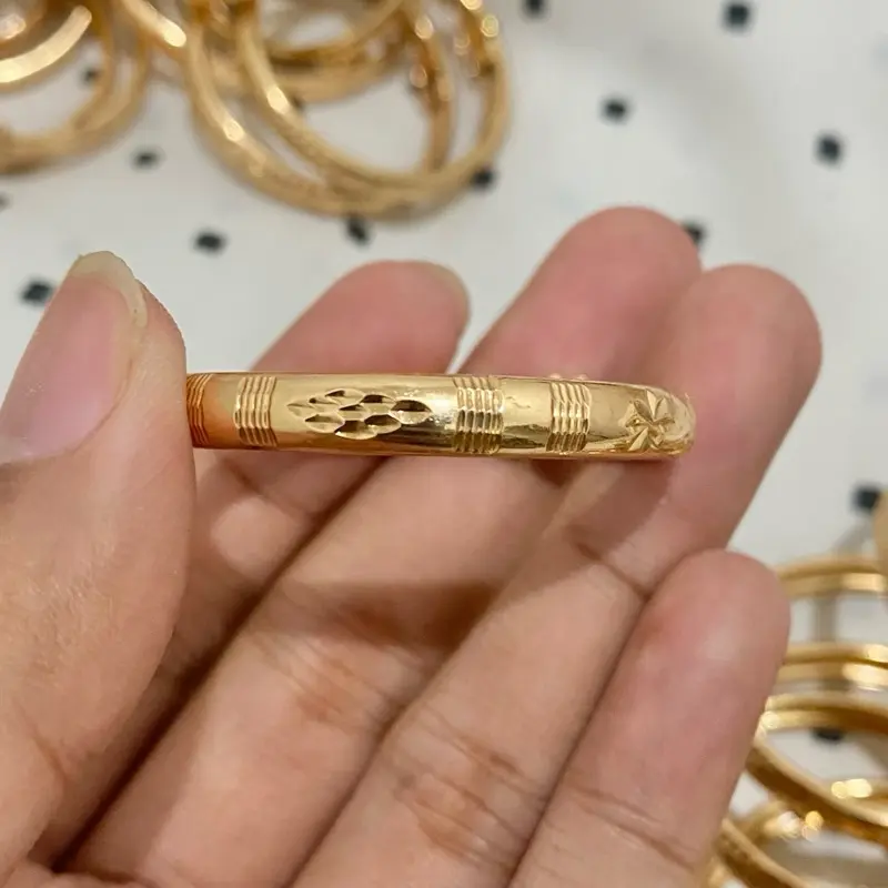 [AK5.1] Gelang Swasa Anak Kuwung 5 mm Motif Ringan Bulat Awet Tahan Karat Lebar 5 mili 2