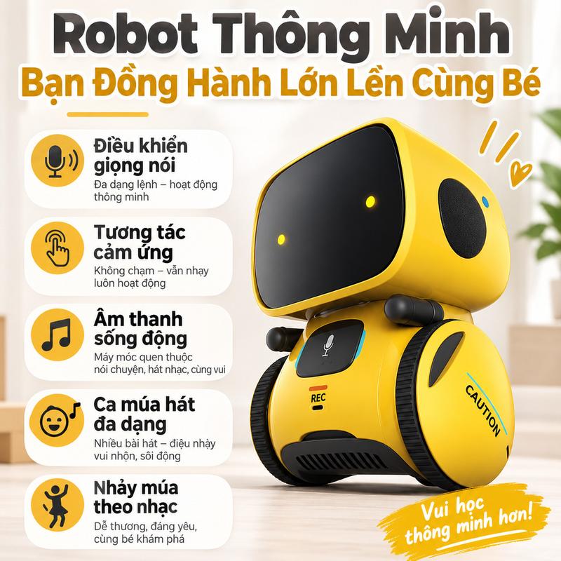 Robot AI Cho Bé Robot Thông Minh Robot Giọng Nói Máy Học Tiếng Anh Máy Kể…
