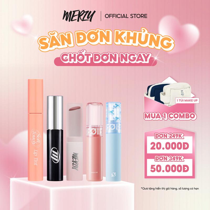 [COMBO ĐỘC QUYỀN TIKTOKSHOP] COMBO 2 Son: Son Môi Merzy Soft Touch Lip Tint / Cyber Mellow Tint / Color Lip Balm + Son Thuần Chay Foif Juicy Fit Tint / Daily Blur Tint