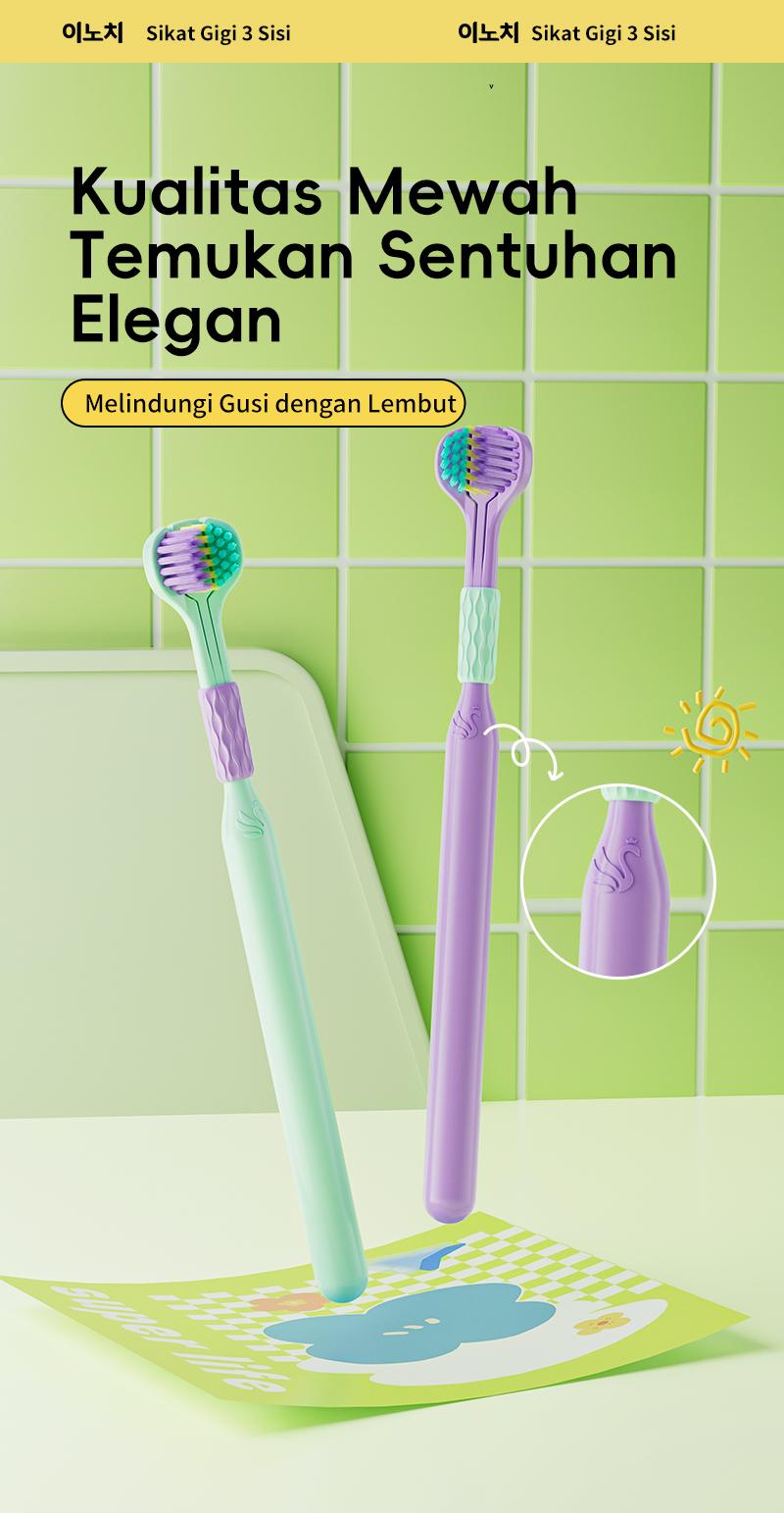 Dr Baek Sikat Gigi 3 Sisi Ultra Soft Bersih dari Semua Sudut 2in1 Pembersih Lidah Premium Mulut Gusi Tersedia dalam Warna Menarik toothbrush