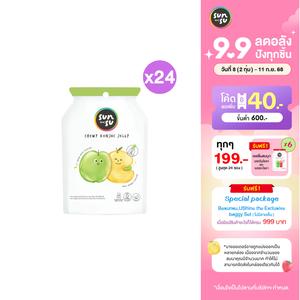(แพ็ก 24) Sunsu ซันซุ เยลลี่ผสมบุก กลิ่นแอปเปิ้ลและส้ม ของขวัญ