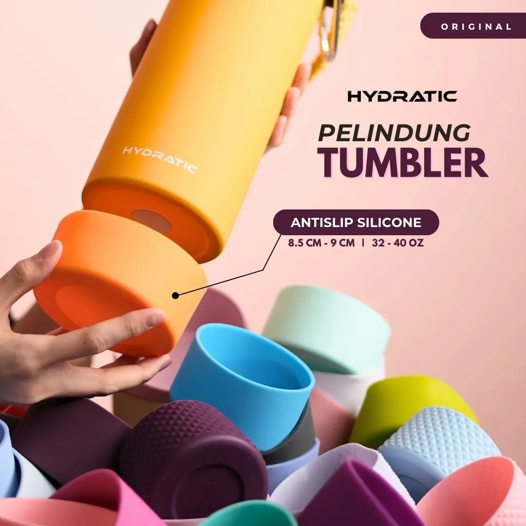 HYDRATIC - PELINDUNG ASSESORIS Botol Minum Tumbler / Bottle Boot Sillicon Antislip / Antibaret / Diameter 8,5cm - 9,4cm