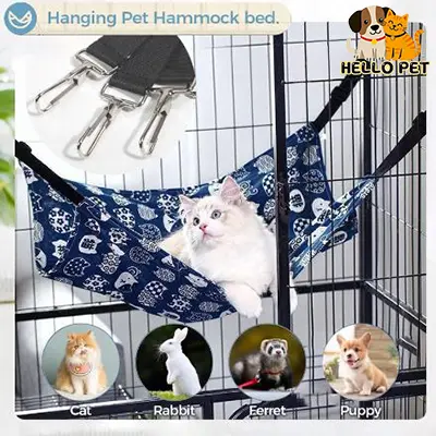 NEW Cat Hammock Hanging Bed Cat Cage Fleece Cotton Pet Hammock
