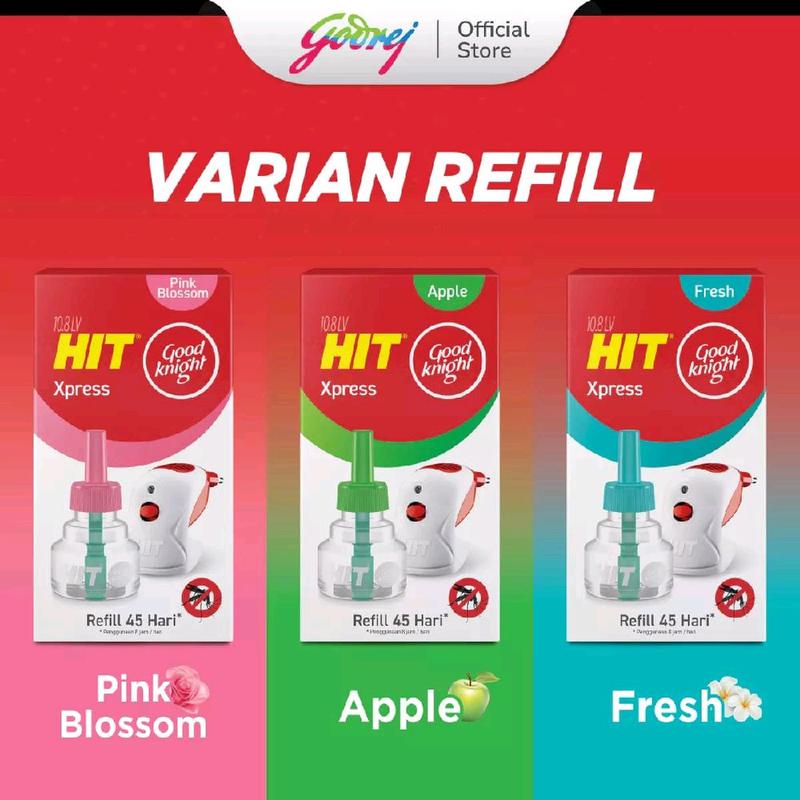 Good Knight Refill Hit Xpress Non Stop Varian Pink Blossom Apple Fresh ...