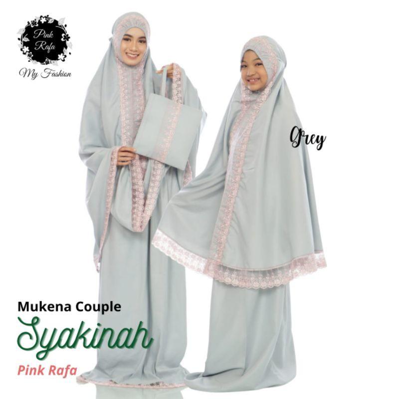 Mukena couple ibu anak lace bordir khadijah syakinah by pink rafa. 2