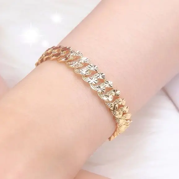 Gelang Wanita Sisik Naga Slim GT74LN-107UD Stainless Steel - Warna Gold - Elegan 7