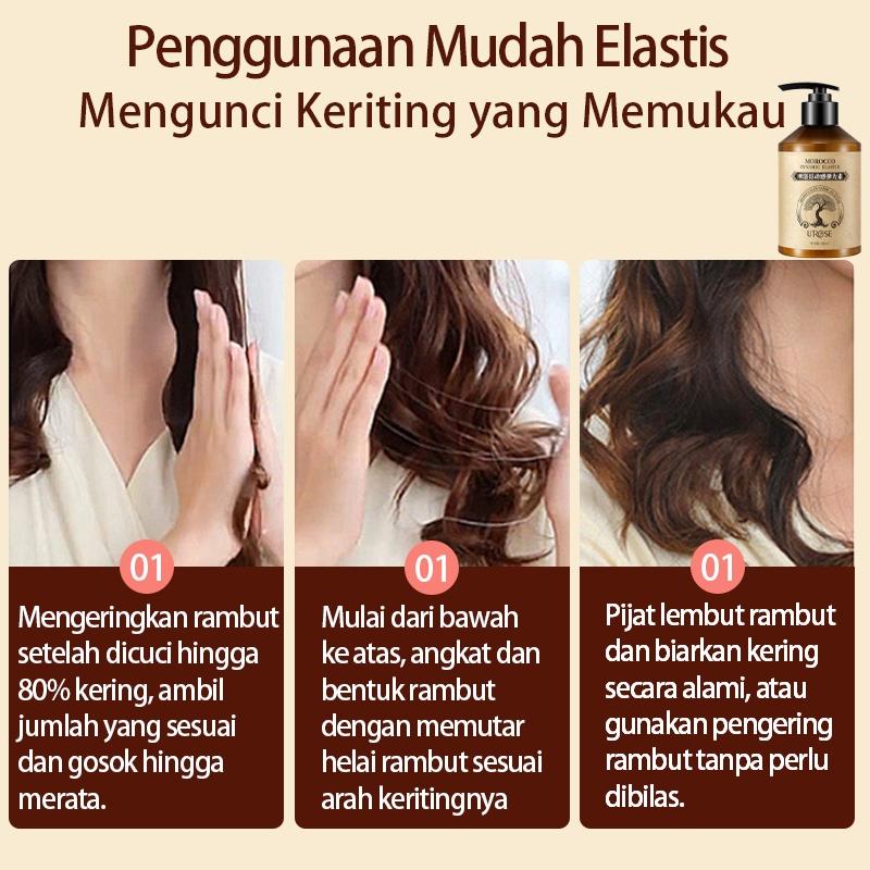 Rambut Keriting Elastin300ml cury hair cream Melembabkan Tidak lengket Kurangi rambut kusut 8