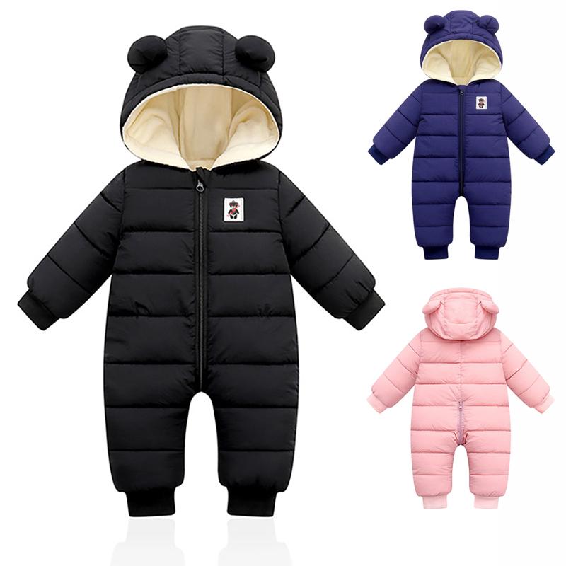 Áo Liền Quần Lót Lông Cừu Cho Bé Trai Và Bé Gái Áo Liền Quần Có Mũ Có Tai Gấu Có Khóa Kéo Một Mảnh