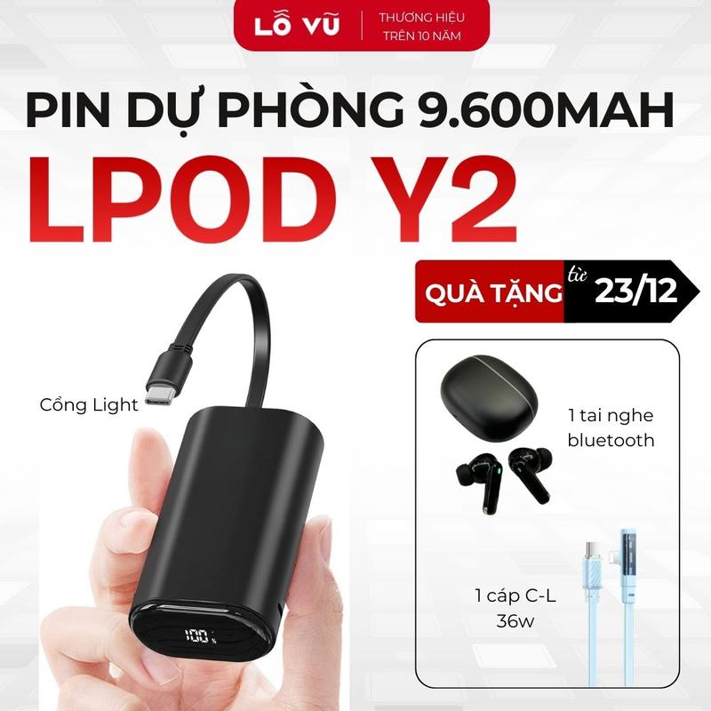   Deal Quà Giới Hạn  LoVu Pin sạc dự phòng 9.600 mAh LPOD Y2 Sạc nhanh 18W Báo pin Sạc dự phòng mini - Lỗ Vũ 1 