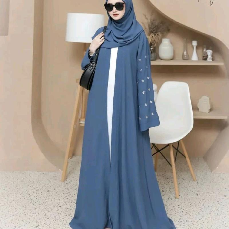 Gamis Jameela Abaya Bordir Hitam Mewah Crinkle Airflow - Dress, Wanita, Syari, Pesta, Dewasa, Remaja, Muslim semi-karet sophistication ceruty simpel Maxi suncreep zaenab pink swaroxy vina dres marun baju lebaran 1