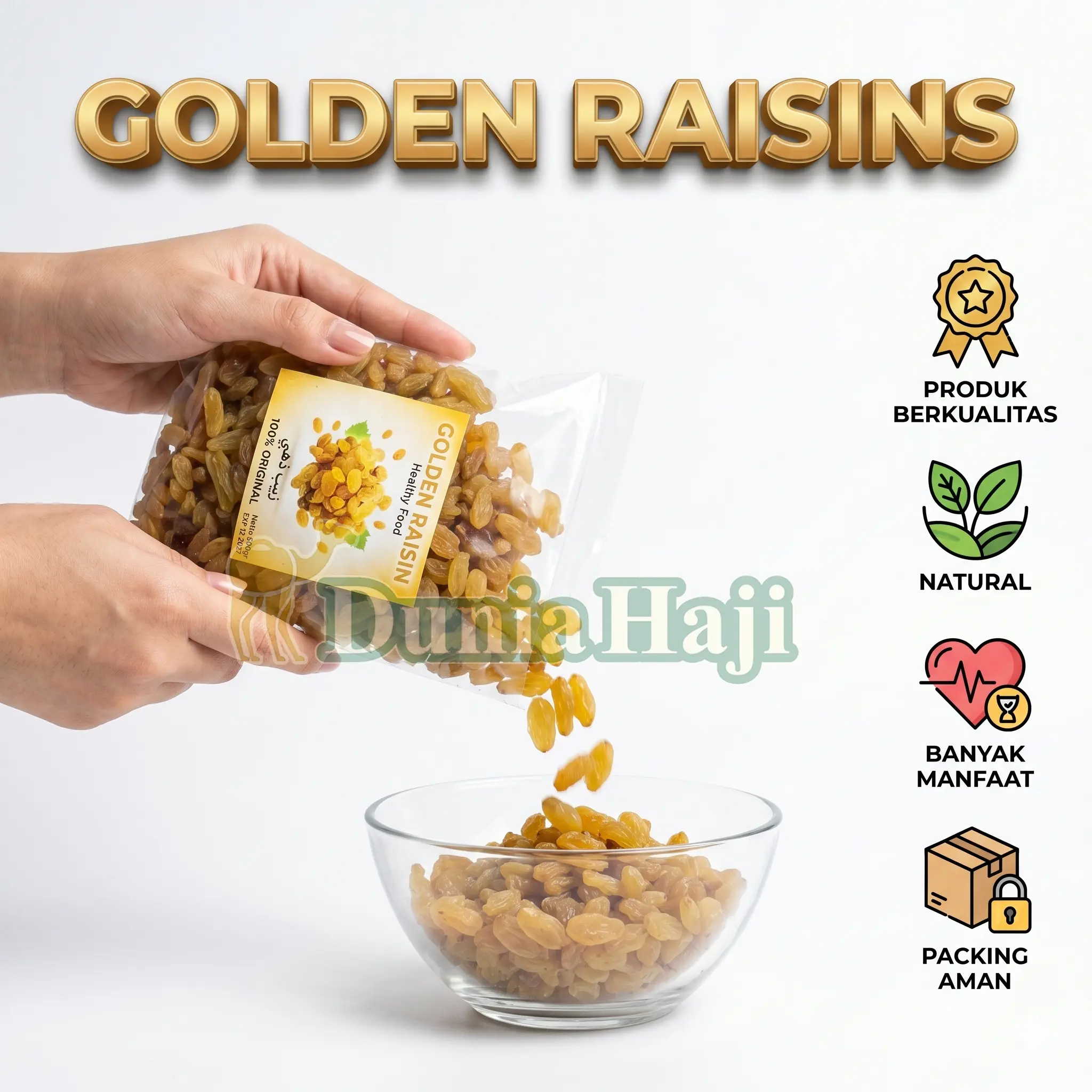 Kismis Golden Raisin 1 kg Premium Asam Manis Segar Oleh Oleh Haji Umroh Berkualitas
