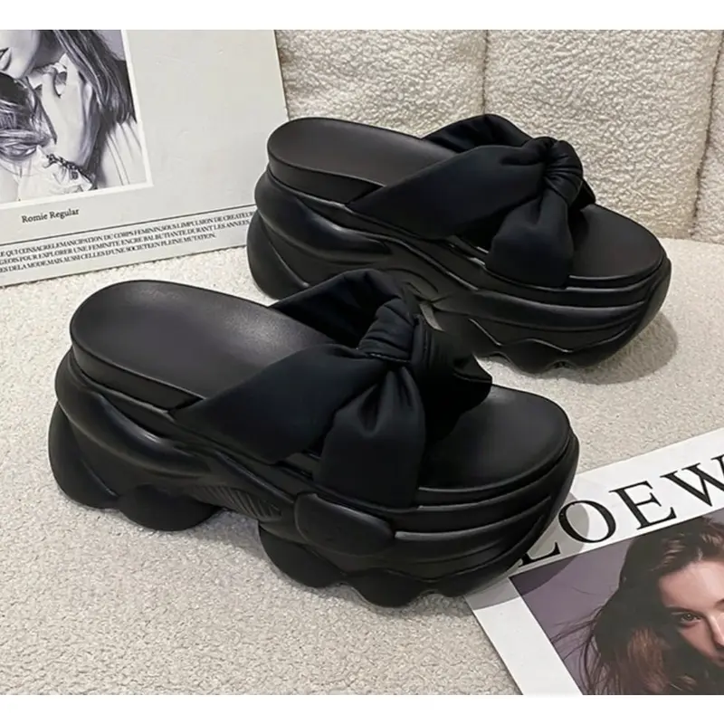 BFS - Sandal Wedges Wanita Hak Tebal Kombi Variasi CK 551 4