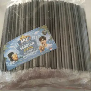 500 PCS Sedotan Plastik Steril Higienis 6mm X 20cm Hitam Ujung Lancip Runcing / Sedotan  Es Teh Solo