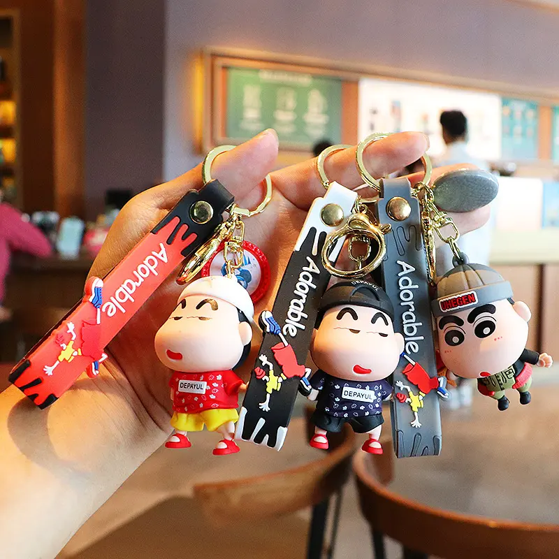 Kreatif Kartun Animasi Epoxy Gantungan Kunci Boneka Pria dan Wanita Lucu Mobil Gantungan Kunci Rantai Tas Liontin Kecil Aksesoris Krayon Shin-Chan YK047