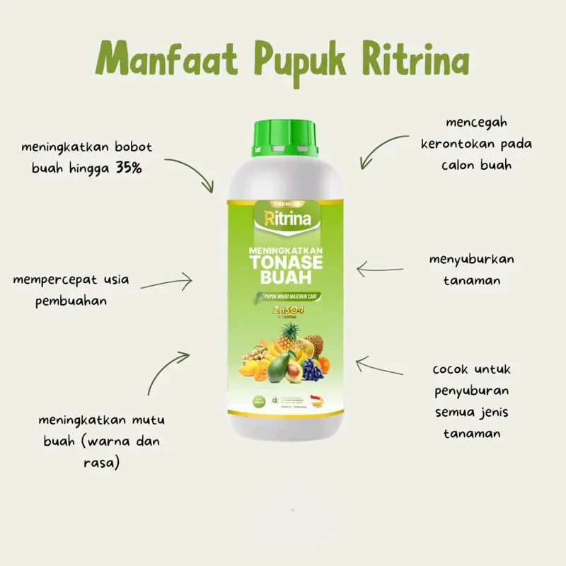 Ritrina 1 Liter  - Pupuk Cair Buah  Pelebat Tanaman Cabai Mangga Anggur Alpukat Jeruk Cabe 3