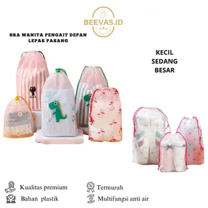 Beevas.id *PART1 PK058 Travel Pouch Organizer Serbaguna Tas Serut Kosmetik Motif Anti Air Murah Meriah COD