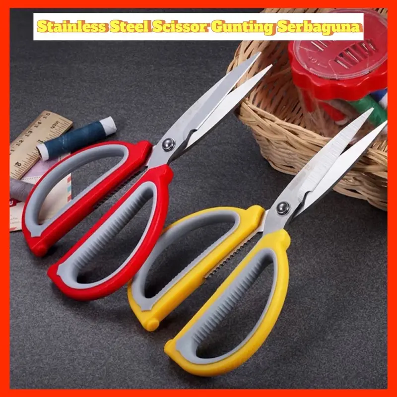 Multipurpose Stainless Steel Scissors Sharp Powerful Scissors/Gunting ...