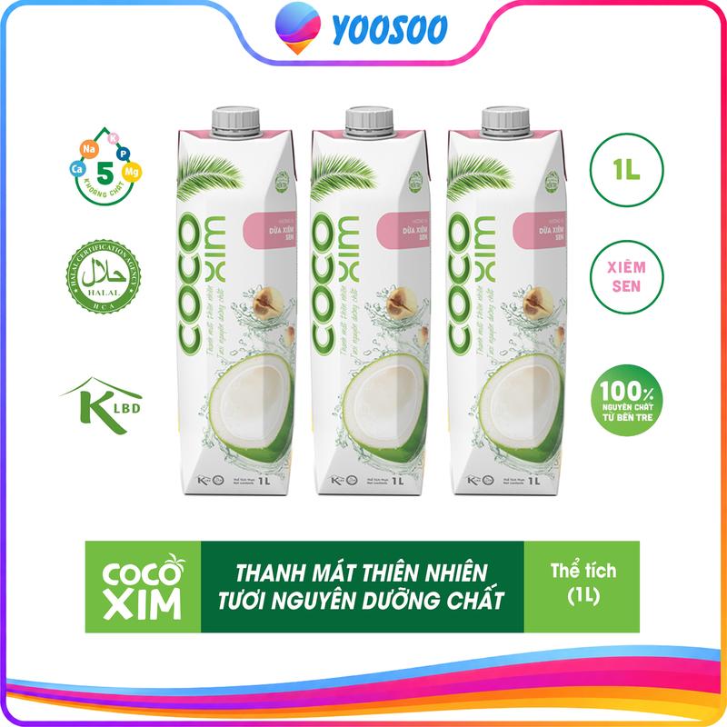 Combo 03 Hộp 1000ML COCOXIM Nước Dừa Xiêm Xanh 100% Dừa Tươi Nguyên Chất -…
