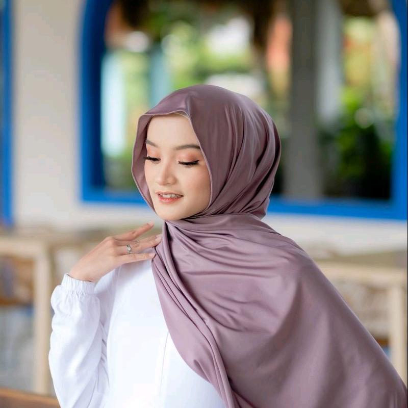 Hijab Pashmina Kaos Bahan Jersey kerudung Wanita Muslim 0