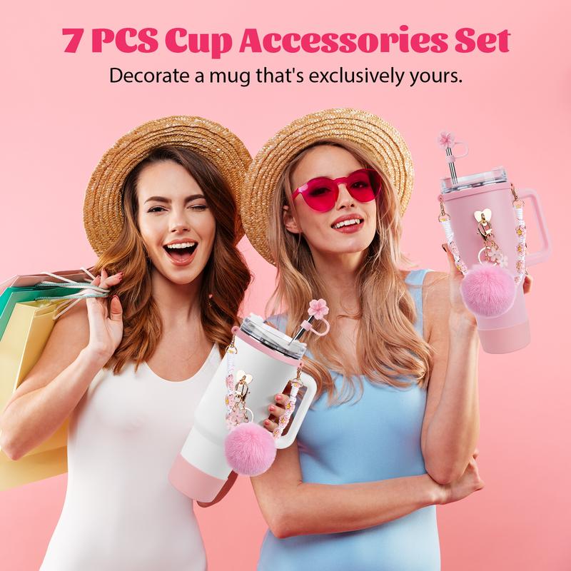 Stainless Steel Vacuum Insulated Cup Accessories 7-Piece Set (Note: Cup Accessories Do Not Include Cups) for Various Glasses, Water Bottles and Thermos Flasks - Fun Accessories for Girls with Stretch Lids, Fun Gifts 9 df2f46742fbd4ae0a5d19875a89089c8~tplv aphluv4xwc resize jpeg:800:800