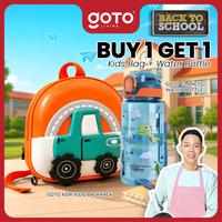 Gambar [Pre-Order] [PROMO BUY 1 GET 1] Goto x Koko Panci Keri Backpack Anak Karakter Mobil 3D Tas Ransel Sekolah Anak Kecil Free Clancy Water Bottle Botol Minum Anak Sedotan Aman BPA Free #CR - GREEN dari Goto Living Kota Tangerang 1 Tokopedia