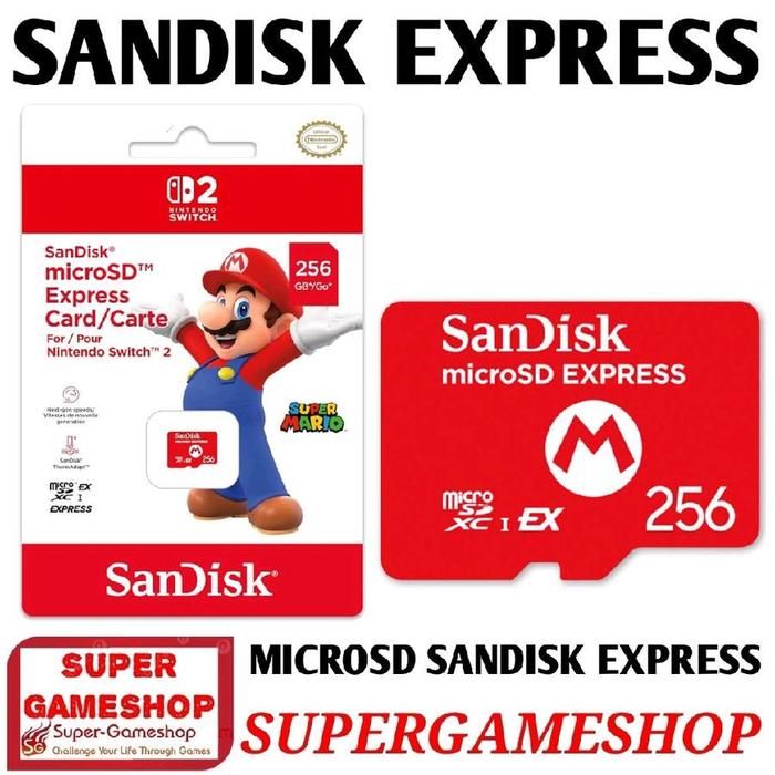 Gambar Nintendo Switch 2 MicroSD 256GB Express - Micro SD 256GB Express Sandisk SD Card Express Original Memory Card Sandisck microSDXC Express Card dari Super-Gameshop.id Kota Administrasi Jakarta Pusat Tokopedia