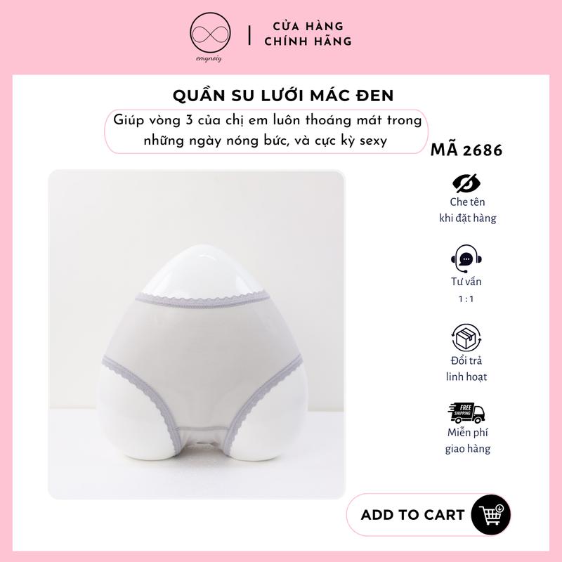 [Mã 2686]  Set 5 quần lót nữ bigsize, su lưới mềm nhẹ, mác đen sang trọng, thoáng khí co giãn