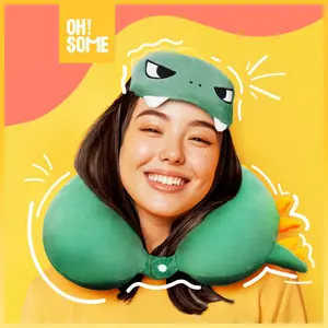 OHSOME ALBA SOL Bantal Leher Penutup Mata Hewan Hiu Dinosaurus Anjing