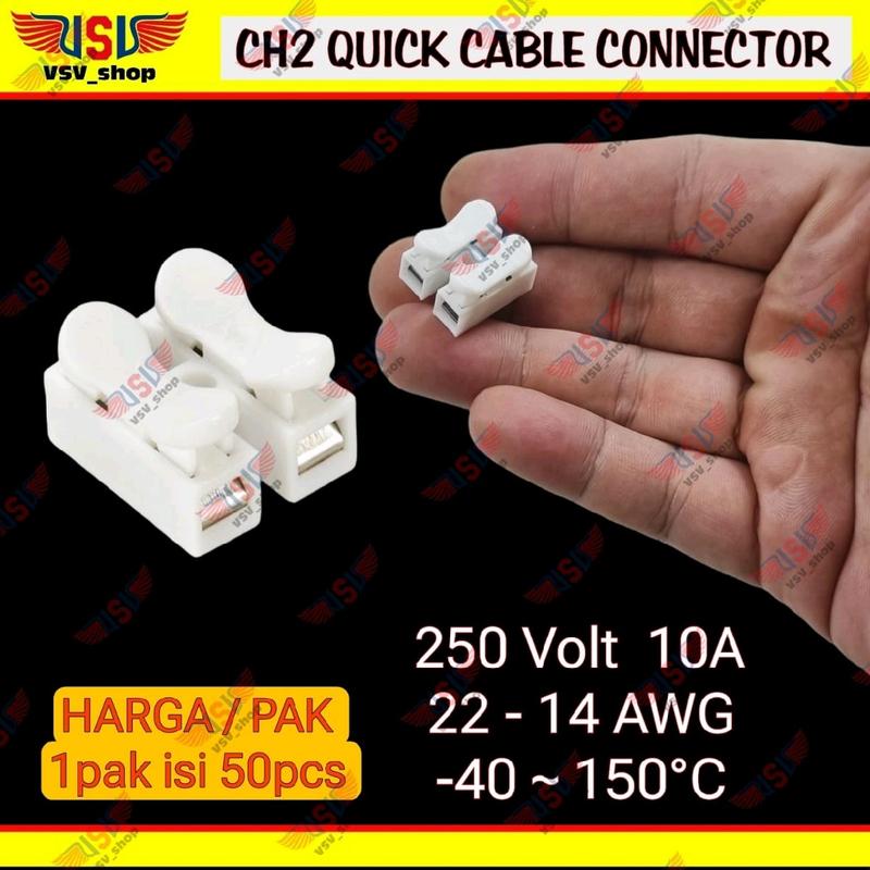 Konektor Kabel 2pin Sambungan Kabel Listrik Spring Terminal Quick Cable Connector 4