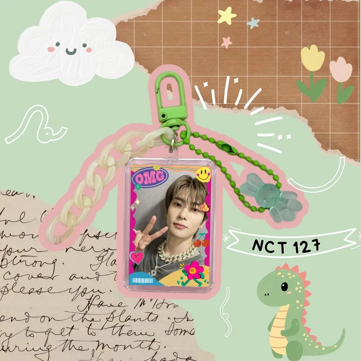 ByAnisa Gantungan Kunci Tas Phonestrap Akrilik OMG NCT 127 eddy Bear Bebas Custom