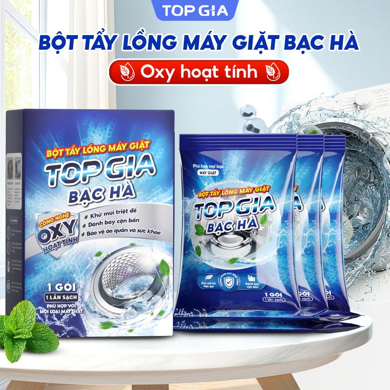   DEAL MỞ BÁN - COMBO 3 GÓI   Bột Tẩy Vệ Sinh Lồng Máy Giặt TOPGIA Giúp Làm  Sạch Lồng Giặt Hiệu Quả Kháng Khuẩn Khử Mùi   125g  gói   bkt 