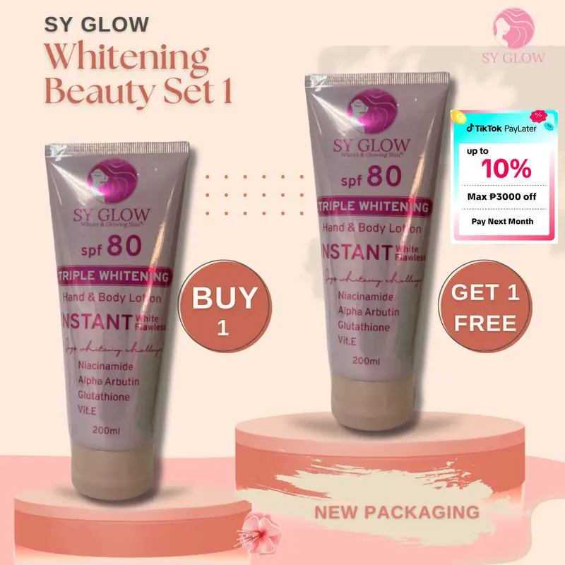 SY Glow Whitening Beauty Set 109 - Intense Whitening Body Lotion | Includes  free 100ml Whitening Facial Foam Cleanser | Alpha Arbutin | Glutathione |  SPF 70 - TikTok Shop Philippines