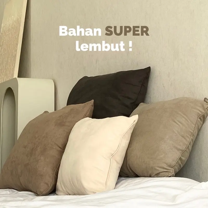 Bantal Sofa Suede KUSSHON 45x45 dengan Sarung dan Bantal - Termasuk Isi dan Sarung 4