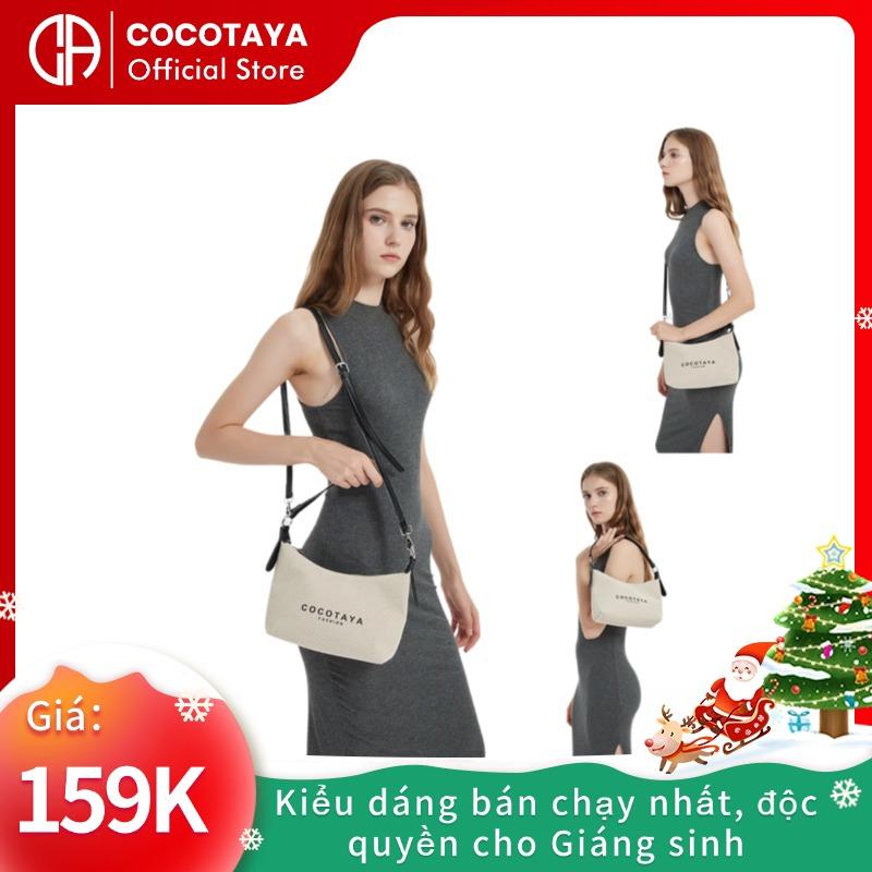  COCOTAYA Hoboo Bag Túi Đeo Vai Chất Liệu Vải Bố In Và Nhuộm Chữ Nối Dây Đeo Vai PU Thời Trang Túi Đeo Chéo Thường Ngày Và Tinh Tế Túi Xách Bag 