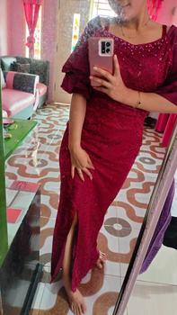 Product Review of Dress Brukat Amanda / Dress brukat / Dress wanita / Dress kondangan Cantik Casual Panjang Velvet Formal Sabrina Nyaman Pesta Mewah Gaun from P**♈ 2