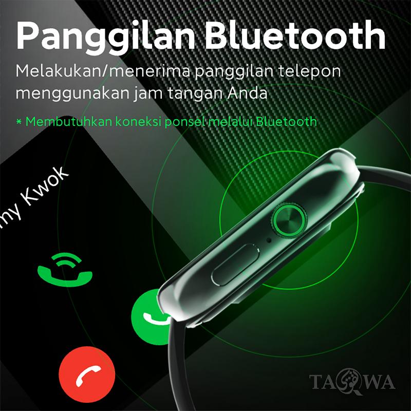 TAQWA Quran Smart Watch | Adzan Reminder | Al-Qur'an | Tasbih | Layar Penuh 2.02" | Custom Wallpaper | Pemantauan Tidur dan Detak Jantung | Bluetooth Call | Jam Tangan Smartwatch | IP68 5
