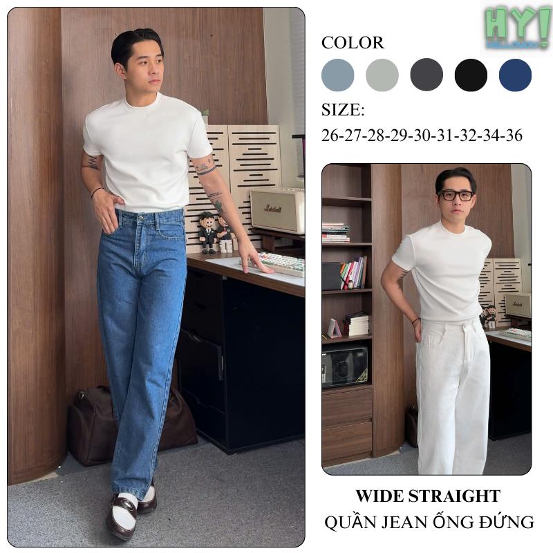 [ QUẦN ỐNG ĐỨNG ] ALL WIDE STRAIGHT JEAN - Quần jean nam Ống Đứng Chất vải Denim dày dặn, Jean ống đứng che khuyết điểm tốt.