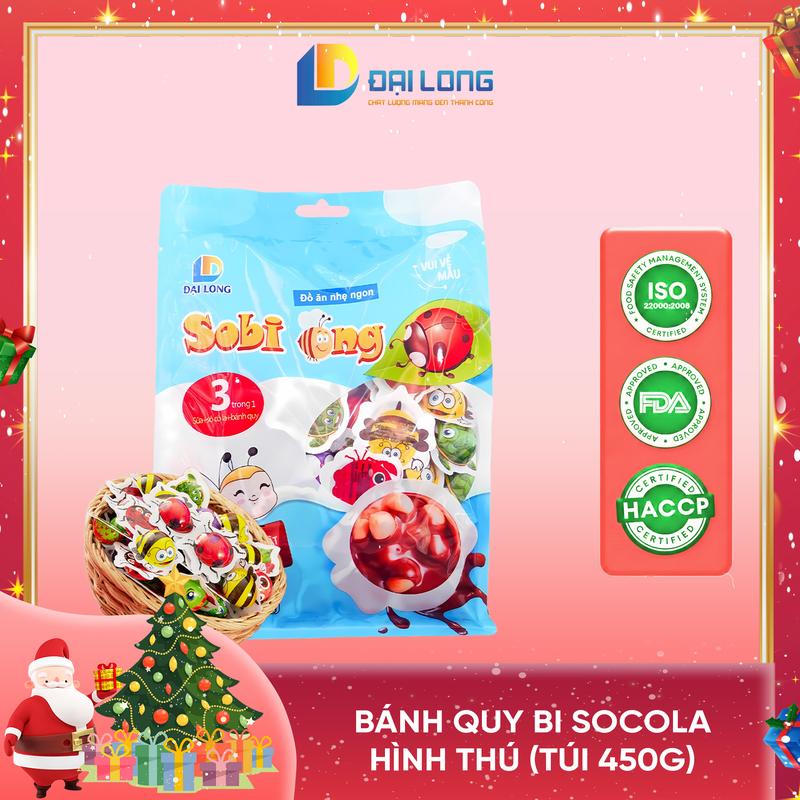Túi 450g Bánh Socola bi hình thú Đại Long NOEL siêu ngộ nghĩnh Snack Ăn Vặt Sô Cô La Chocolate Snack Thức Ăn Food Matcha