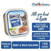 Gambar Happy Cat Minkas Duo Makanan Kucing Basah Daging Sapi dan Salmon dari Happy Dog Happy Cat Indonesia Kota Administrasi Jakarta Utara 1 Tokopedia