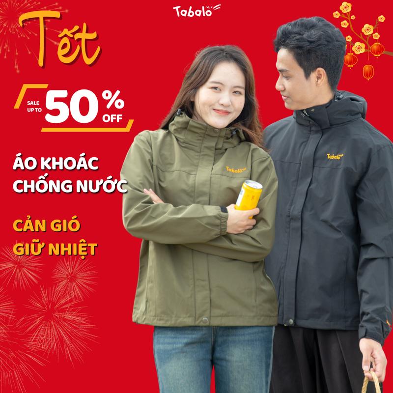  Áo Khoác Gió 2 Lớp Nam Nữ MS' Tabalo Resolve Jacket Chất Liệu Polyeste Menswear Tay Dài Đen 