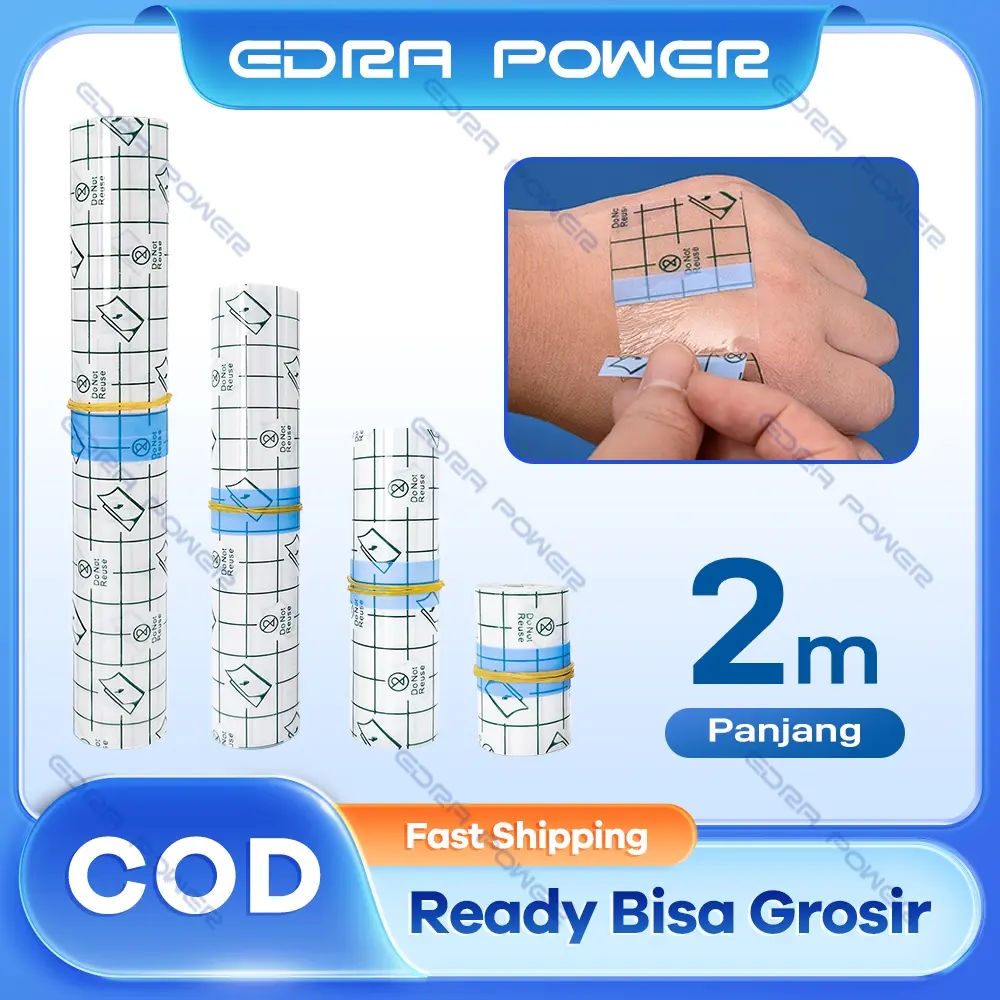 2m Film Perbaikan Luka Tato Perban Anti Air Plaster Penutup Luka Anti Air Film Perbaikan Luka Tato Tranparent Film Dressing Roll