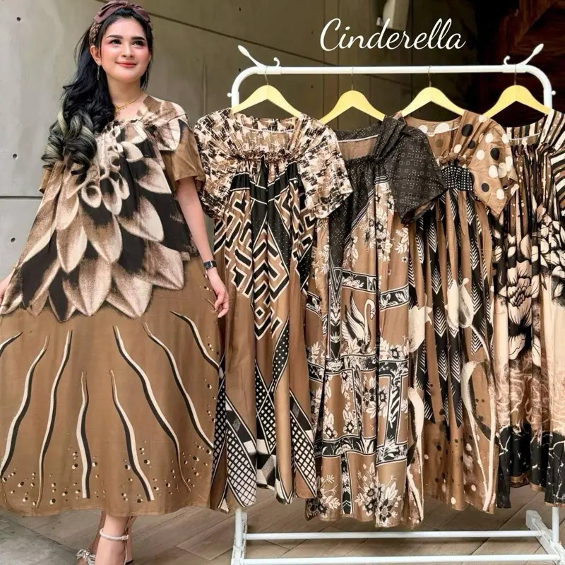 ￼Daster  fuji Baju daster kekinian Jumbo Viral Amora Susun Serut Dada Rayon Busui Karet ld 120cm pb 115cm  Wanita nyaman dipakai 1