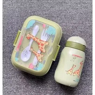 LUNCH BOX SANRIO KOTAK MAKAN PLUS BOTOL / TEMPAT BEKAL ANAK PAUD / TK Bento Kitchenware Set 6